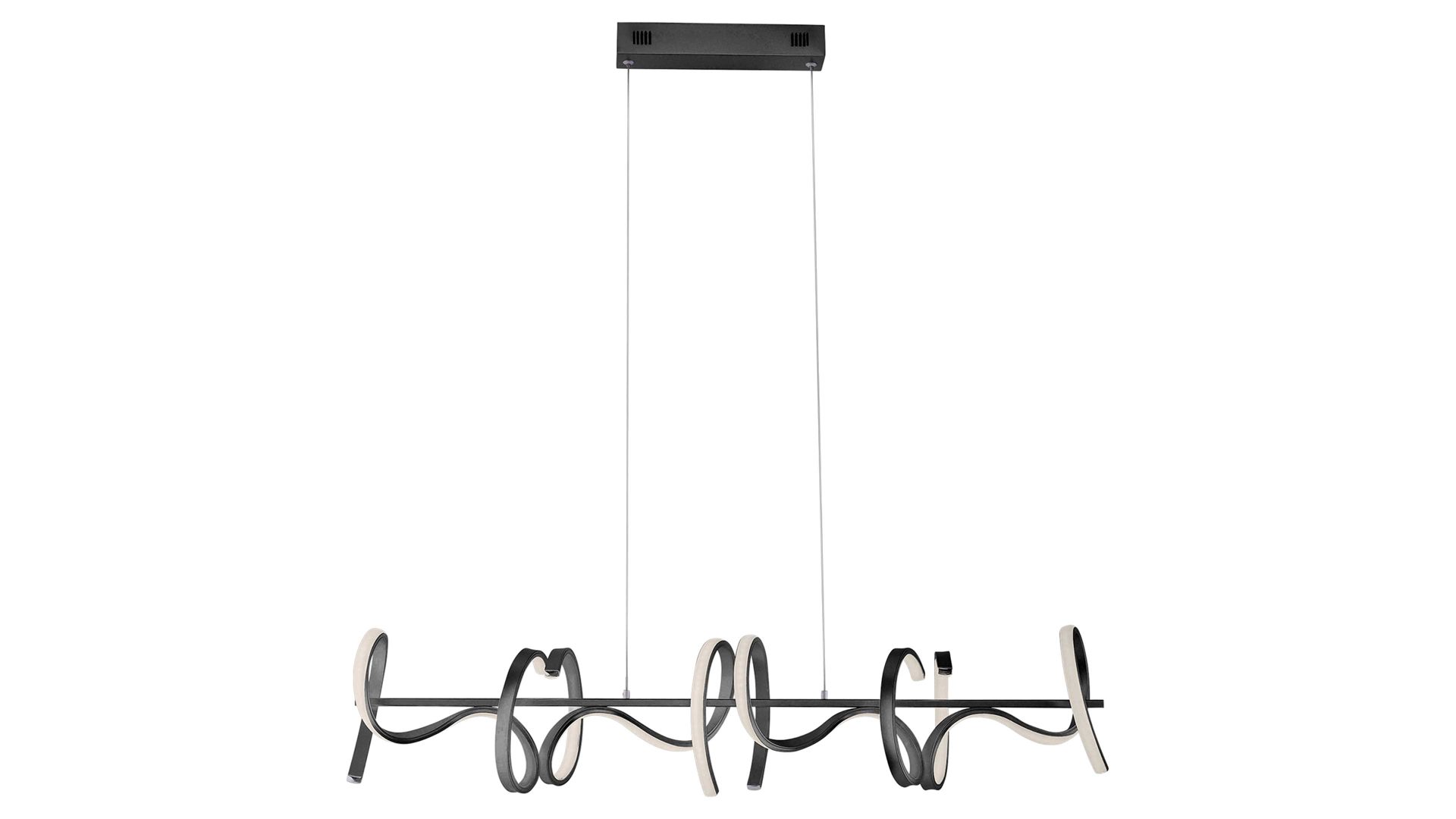 Pendelleuchte Leuchtendirekt aus Metall in Schwarz LeuchtenDirekt Serie Curls - Hängeleuchte Schwarz & Gold - Länge ca. 99 cm