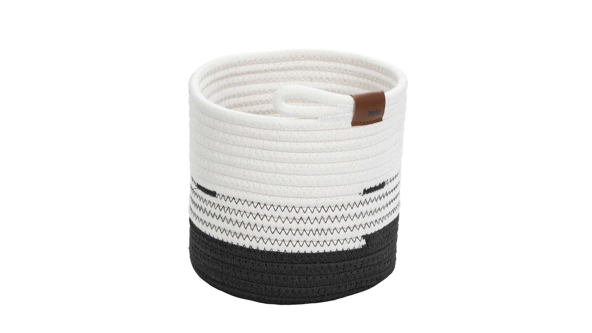 Korb Kela | keck & lang aus Textil in Weiß kela Korb Hedda Durchmesser ca. 18 cm - Weiß & Schwarz