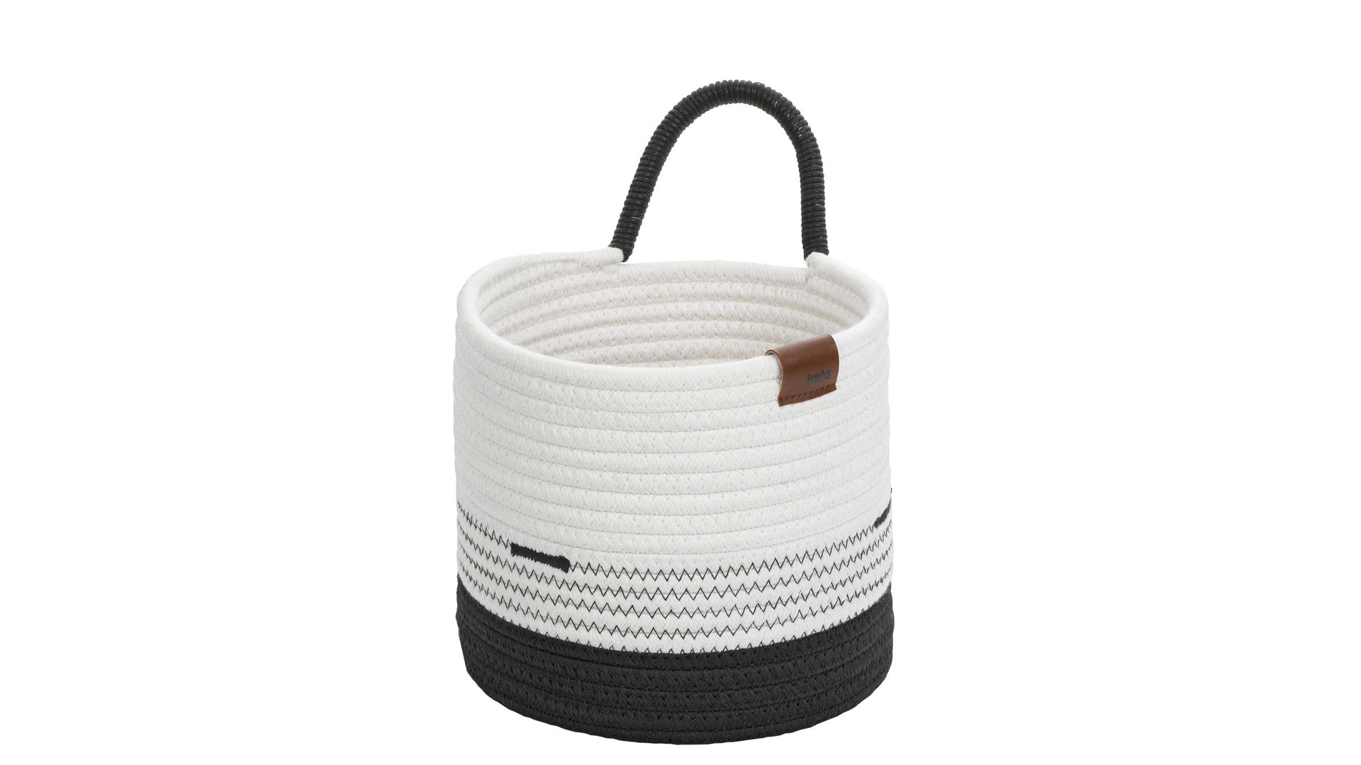 Korb Kela | keck & lang aus Textil in Weiß kela Korb Hedda Durchmesser ca. 19 cm - Weiß & Schwarz