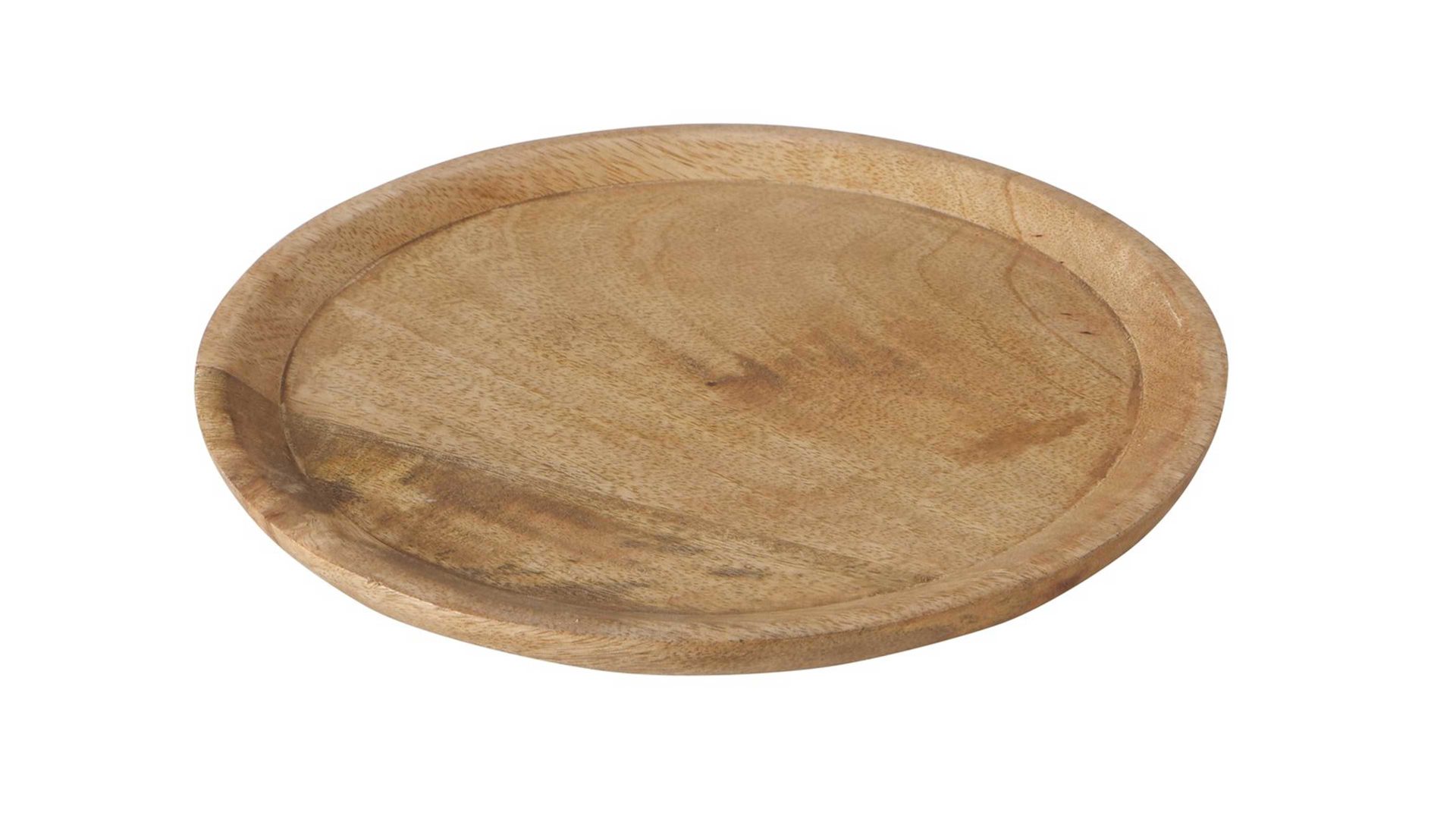 Tablett Boltze aus Holz in Holzfarben Holzteller Maino Mangoholz - Durchmesser ca. 35 cm