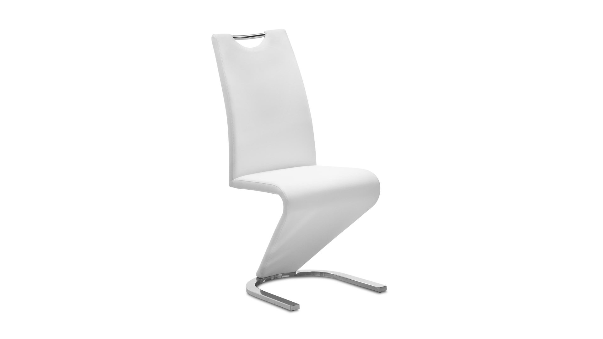 Schwingstuhl Mca furniture aus Kunstleder Metall in Weiß Schwingstuhl als Wohnzimmermöbel oder Esszimmermöbel weißes Kunstleder CPW & Chrom