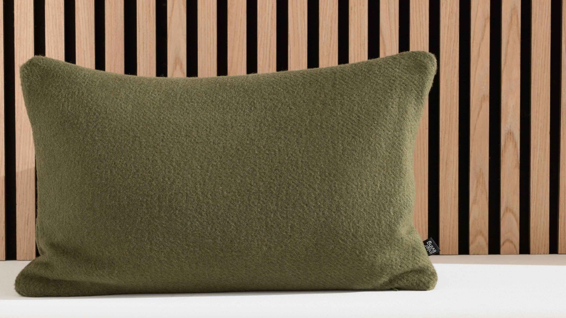 Kissenbezug /-hülle Interliving aus Stoff in Dunkelgrün Interliving Kissen Serie 9113 Khaki - ca. 30 x 50 cm