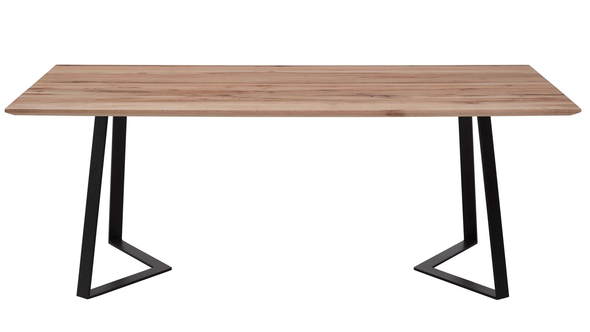 Esstisch Niehoff sitzmoebel aus Holz in Holzfarben NIEHOFF Esstisch Balkeneiche & schwarzes Eisen – ca. 200 x 100 cm
