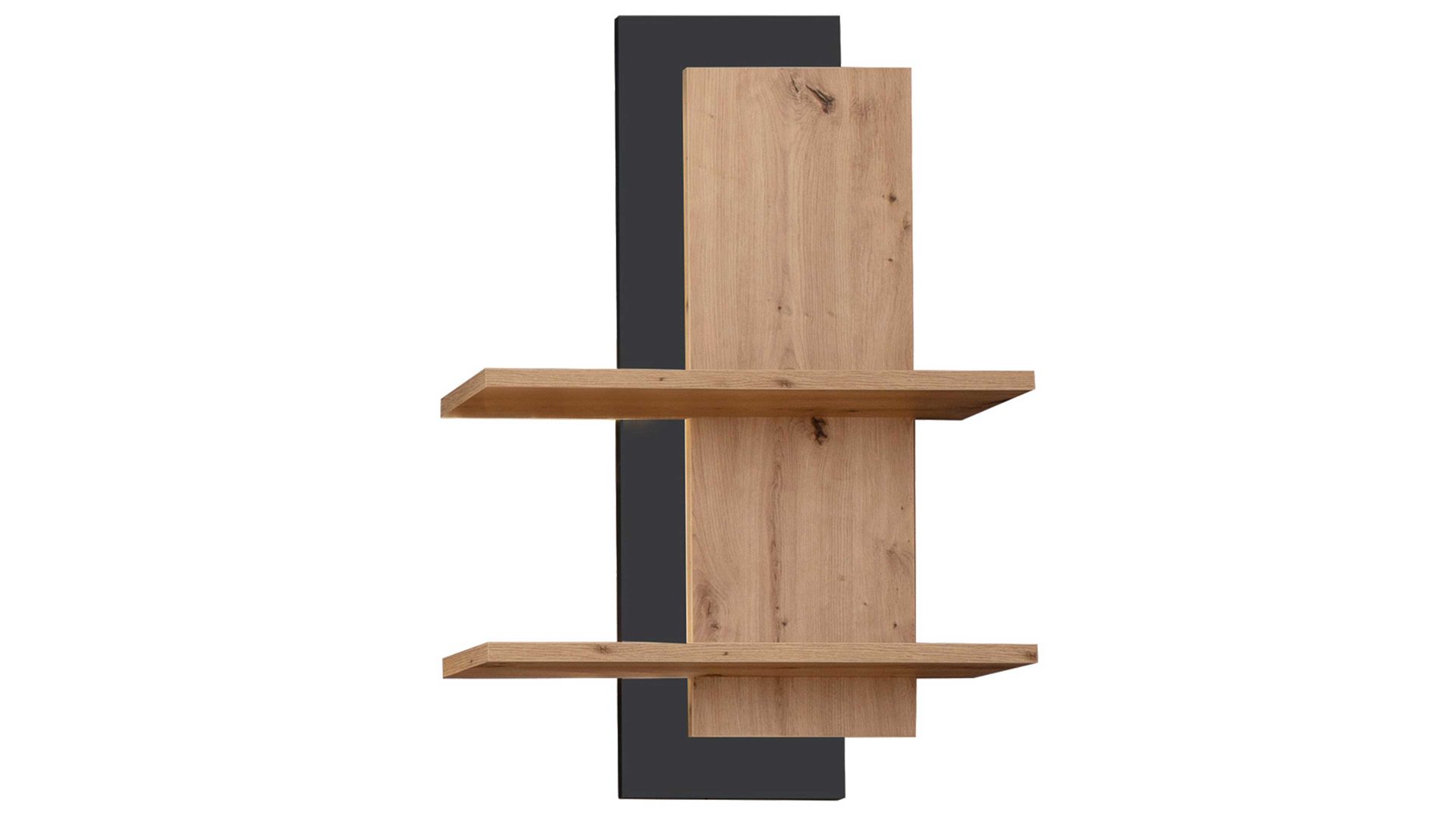 Wandregal Mca furniture aus Holz in Holzfarben Wohnprogramm Brüssel – Wandregal Balkeneiche & Anthrazit – ca. 70 x 106 cm