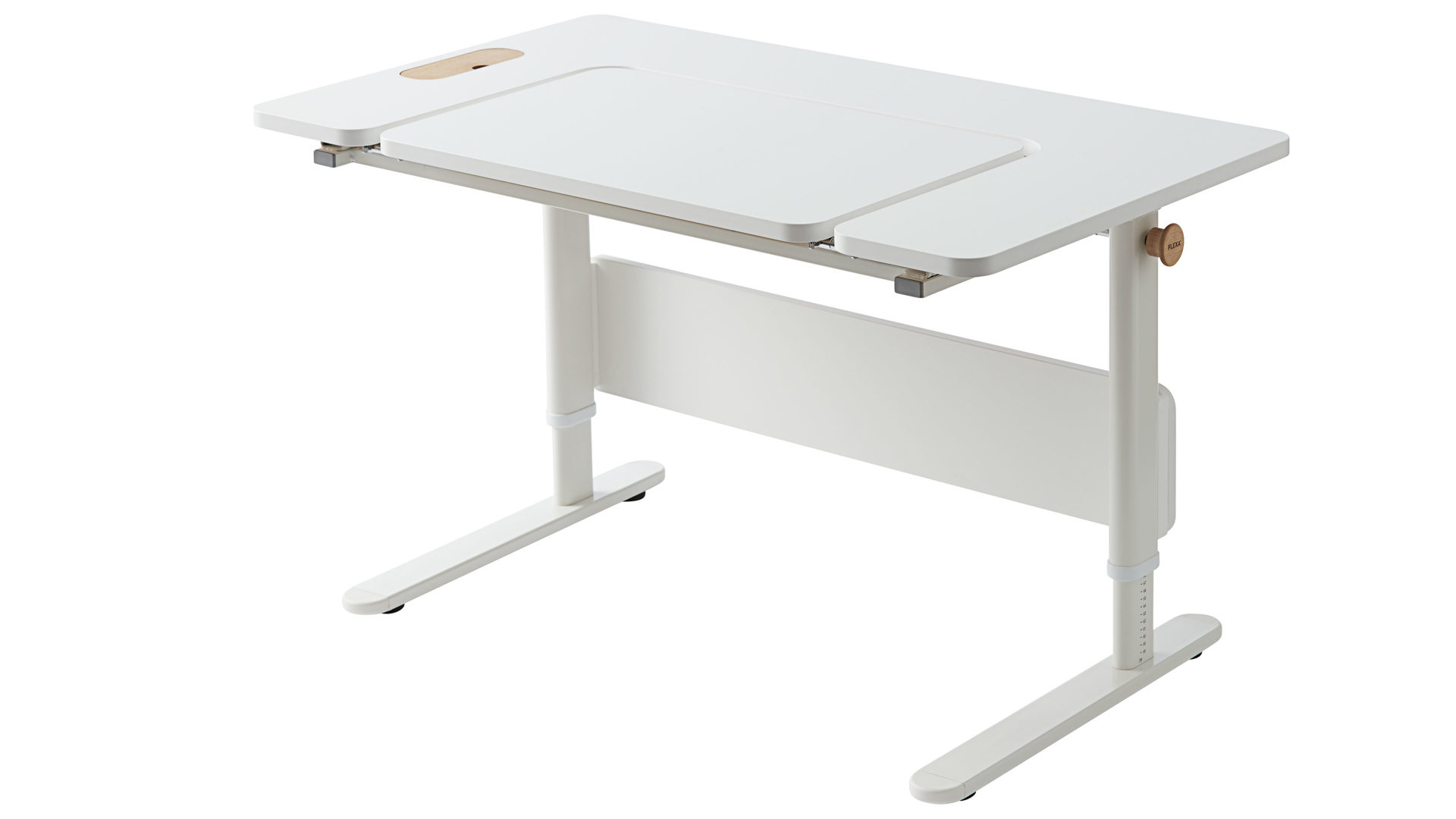Schreibtisch Flexa® aus Holz in Weiß FLEXA® Kindermöbel Serie Study - Schreibtisch Weiß - mittlere Platte neigbar, Breite ca. 120 cm