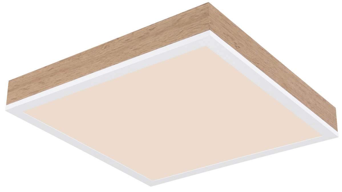 Deckenleuchte Globo lighting aus Holz in Holzfarben GLOBO Leuchten Serie Doro - Deckenleuchte Holz & Weiß – ca. 30 x 30 cm