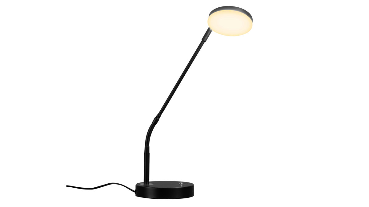 Tischleuchte Fh fischer & honsel aus Metall in Schwarz FH Tischlampe Sorento sandschwarzes Metall - Höhe ca. 48 cm