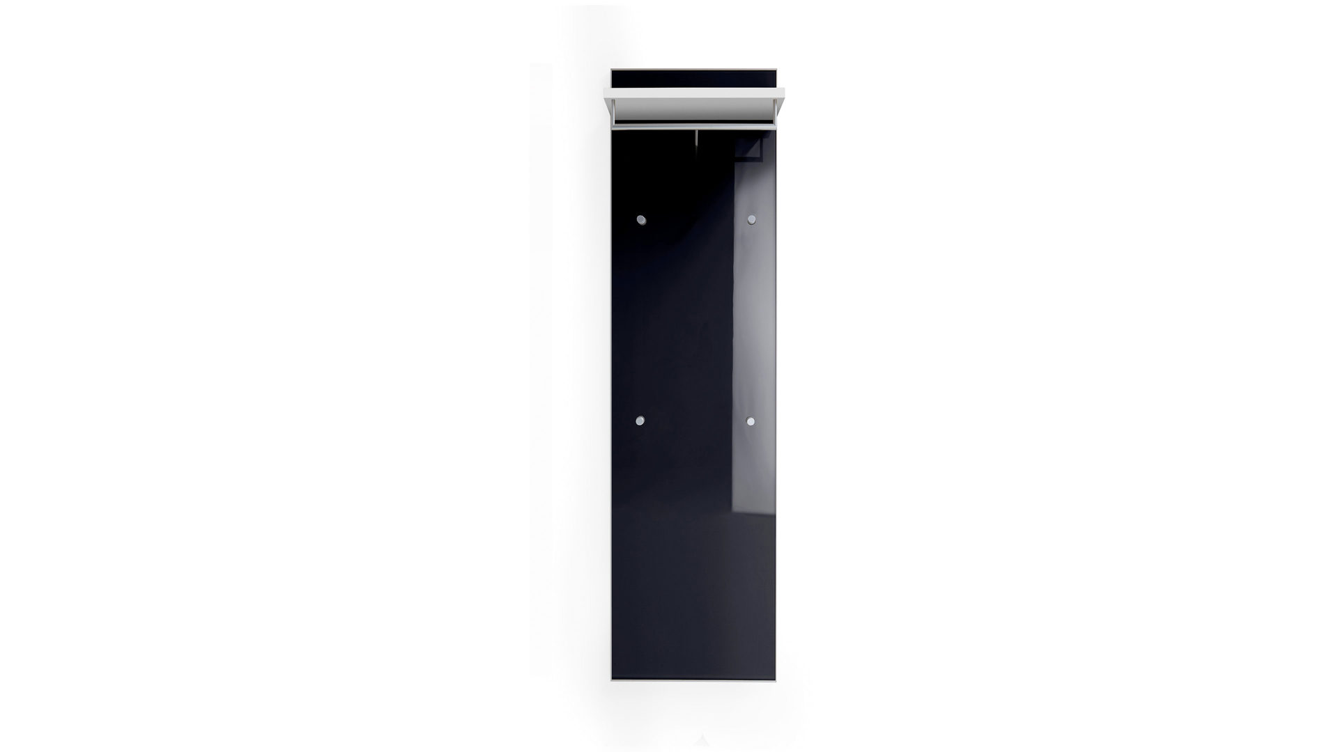 Wandgarderobe Voss möebel aus Glas in Grau VOSS MÖBEL Wandgarderobe - Garderobenpaneel Ventina anthrazitfarbenes Glas & weiße Lackoberflächen, Metall – ca. 42 x 170 cm