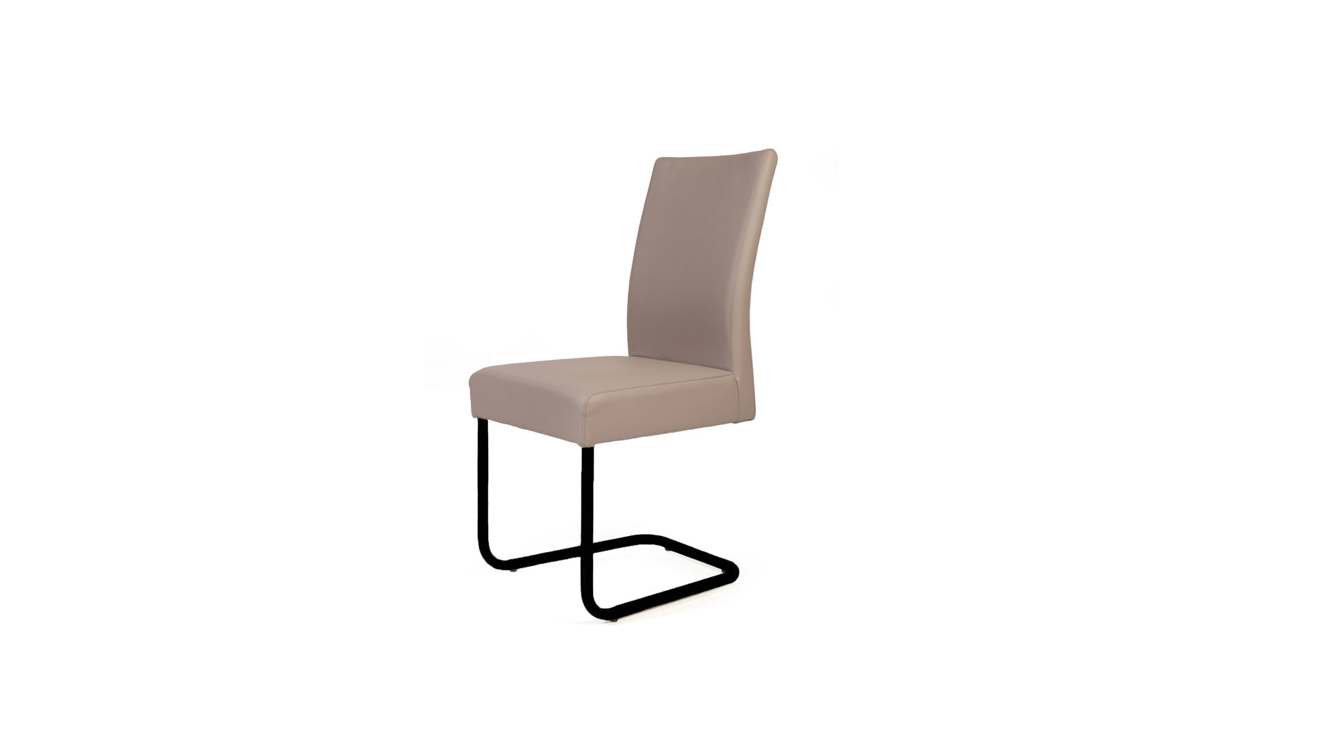 Schwingstuhl Standard furniture factory aus Kunstleder in Beige Schwingstuhl schlammfarbenes Kunstleder Kaiman 710 & mattschwarzer Stahl