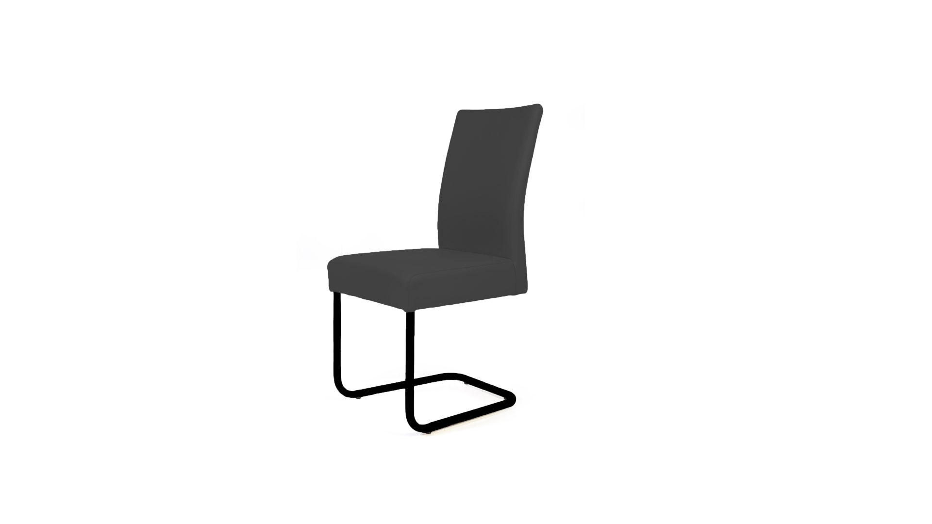 Schwingstuhl Standard furniture factory aus Kunstleder in Schwarz Schwingstuhl schwarzes Kunstleder Kaiman 780 & mattschwarzer Stahl