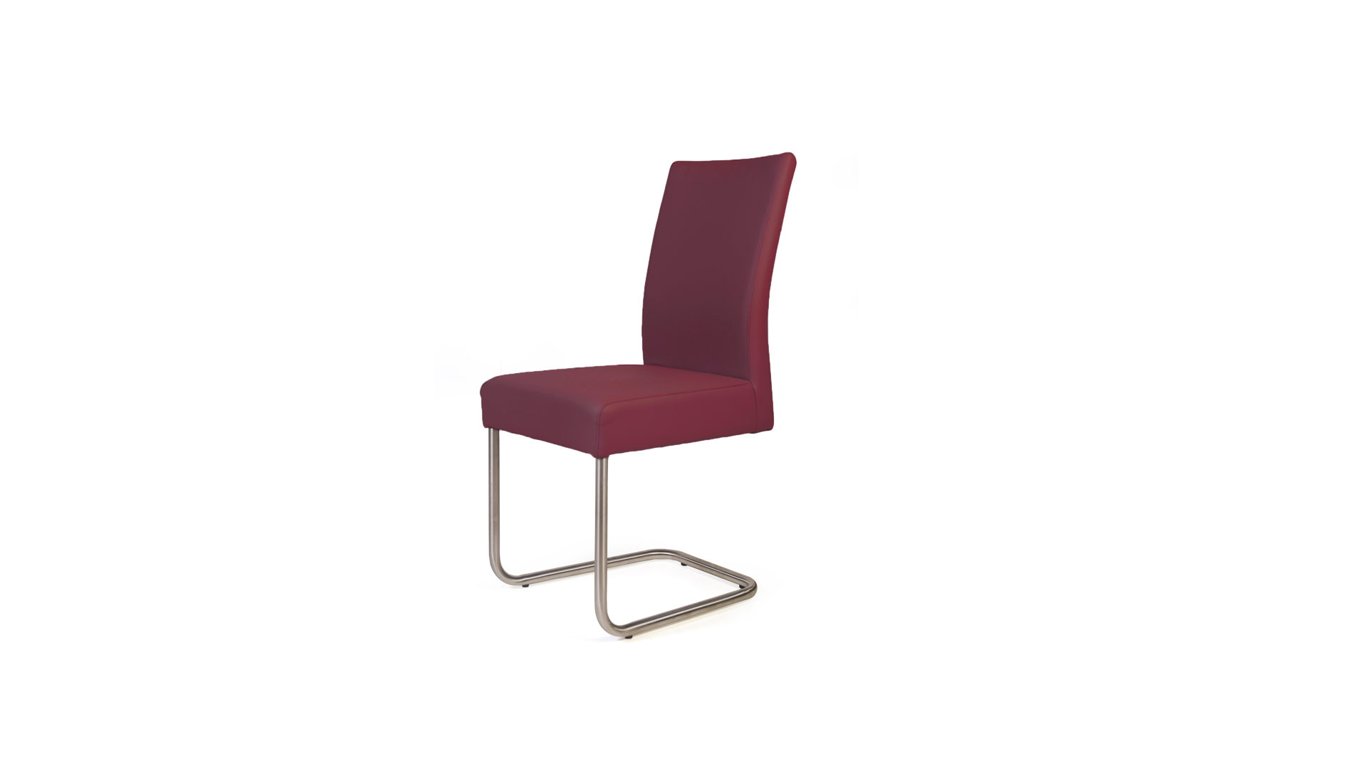 Schwingstuhl Standard furniture factory aus Kunstleder in Rot Schwingstuhl cherryfarbenes Kunstleder Kaiman 35 & Edelstahl