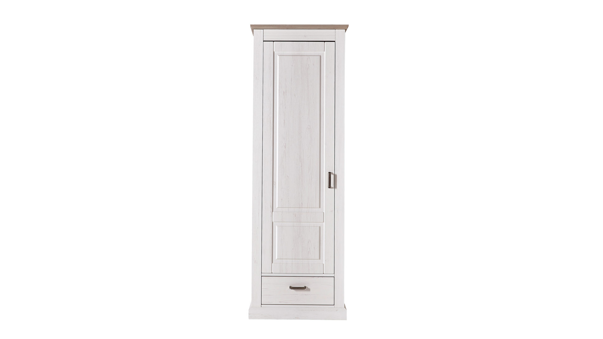 Einzelschrank Wohnconcept aus Nachbildung in Holzfarben Hell Stauraumelement bzw. Wohnzimmerschrank Pinie & Taupe – Höhe ca. 204 cm, eine Tür & eine Schublade