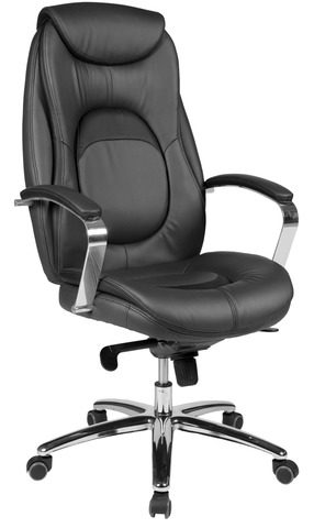 Chefsessel Duo collection aus Stoff in Grau Chefsessel als ergonomischer Bürostuhl  anthrazitfarbenes Kunstleder & chromfarbenes Drehkreuz