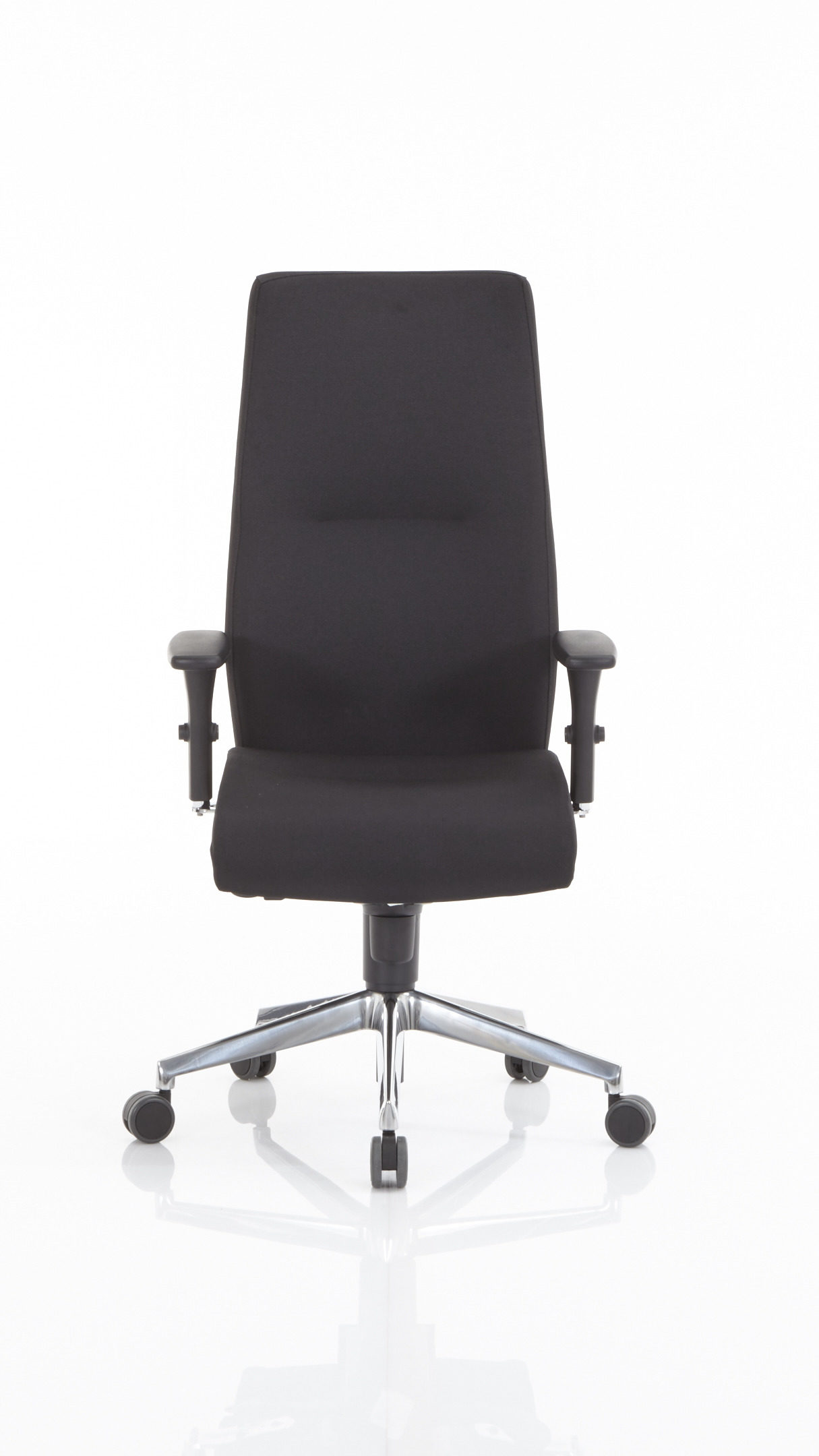 Chefsessel Nowy styl aus Stoff in Schwarz Chefsessel als bequemer Polsterstuhl schwarzer Bezug Sempre SM 01  & verchromtes Fußkreuz