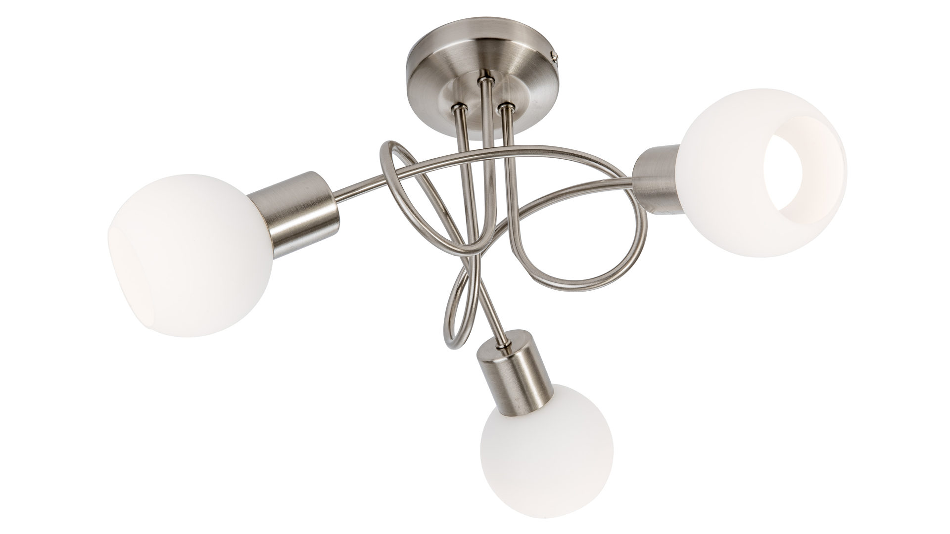 Deckenleuchte Art home - nino leuchten aus Metall in Metallfarben Nino LED-Deckenleuchte Loxy bzw. LED-Deckenlampe Nickel & Opalglas - Durchmesser jeweils ca. 9 cm