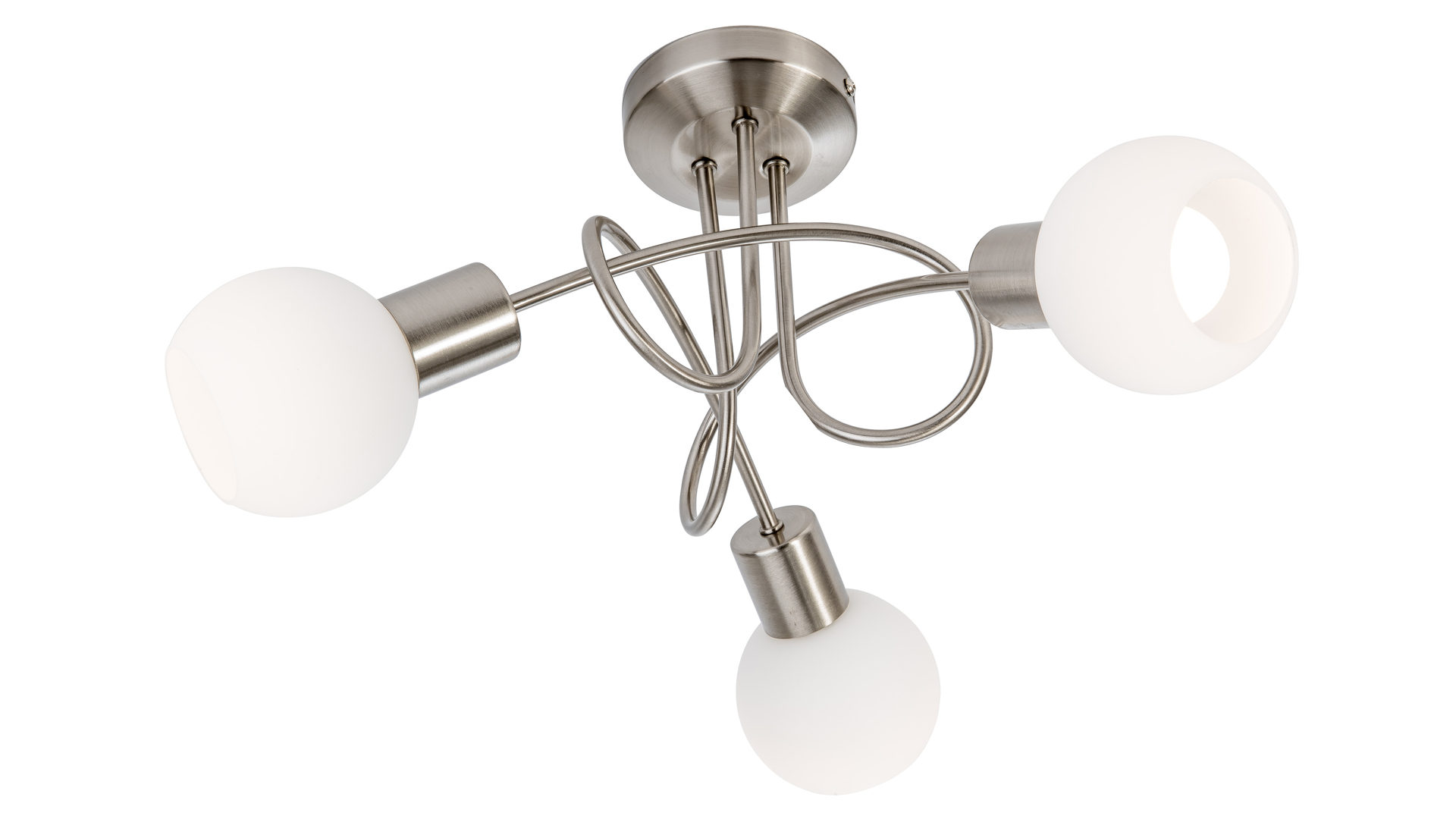 Deckenleuchte Nowa (nino) aus Metall in Metallfarben LED-Deckenleuchte Loxy bzw. LED-Deckenlampe Nickel & Opalglas - Durchmesser jeweils ca. 9 cm