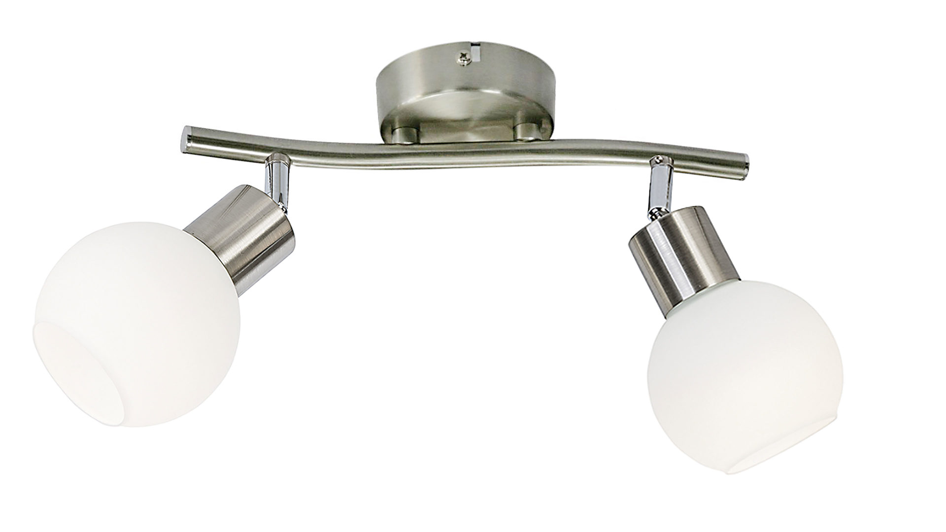 Deckenleuchte Art home - nino leuchten aus Glas in Weiß Nino LED-Balken-Deckenlampe Loxy für Ihre Wohnaccessoires Opalglas & Nickel - Länge ca. 25 cm