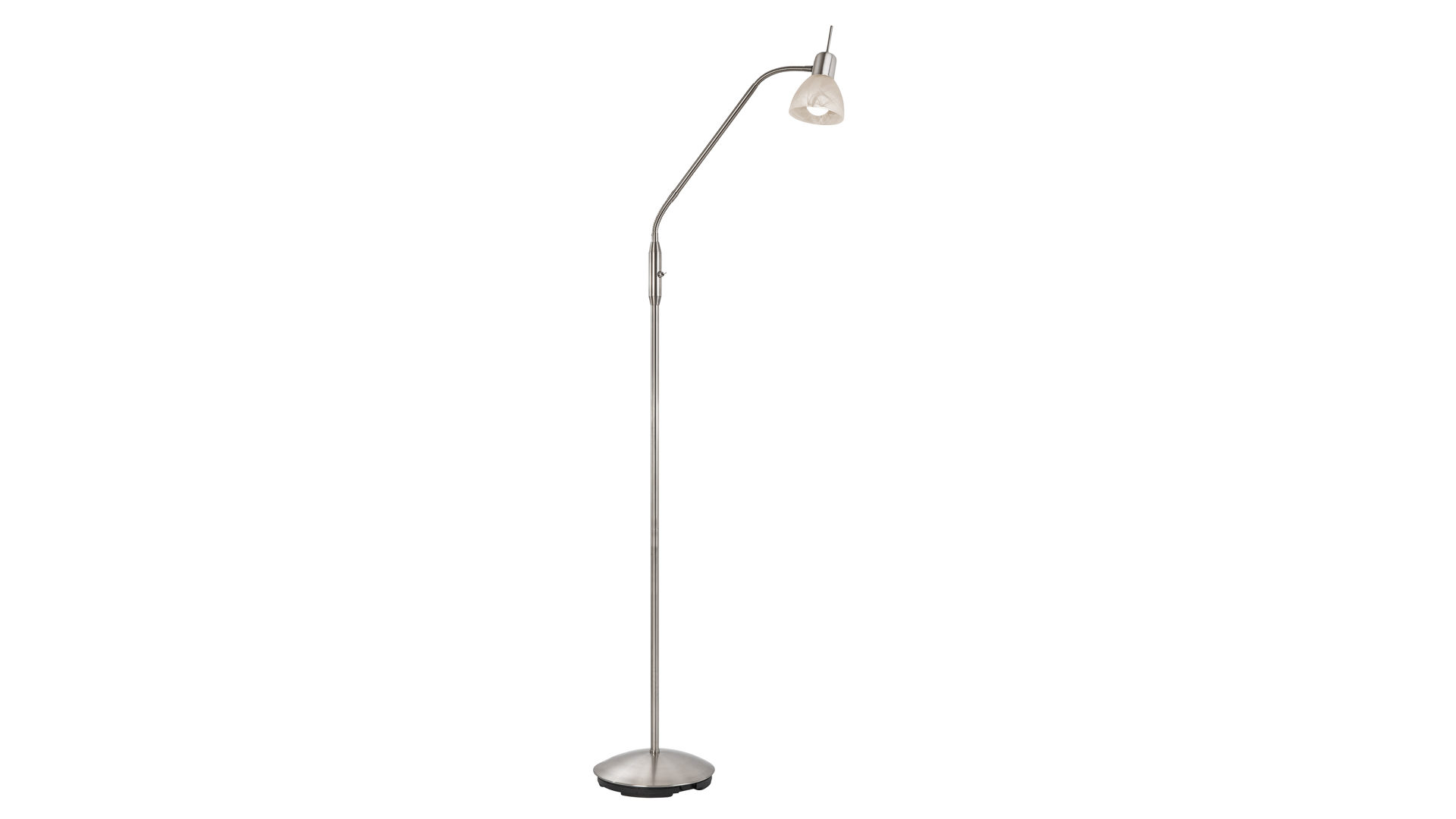 Stehleuchte Art home - nino leuchten aus Metall in Metallfarben Nino LED-Stehleuchte Daytona bzw. LED-Stehlampe Nickel, Weiß & Alabaster – Höhe ca. 145 cm