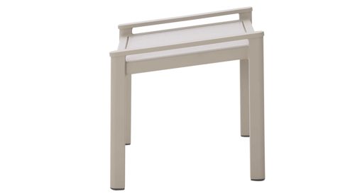 Gartenhocker Interliving aus Metall in Beige Interliving Gartenmöbel Serie 7014 - Gartenhocker mit Kissen beiges TEXTILENE® & taupefarbenes Aluminium