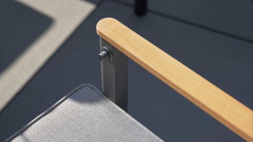 Gartenmöbel-Set Interliving aus Stein in Anthrazit Interliving Gartenmöbel Serie 7014 - Essgruppe mit Ausziehtisch betonfarbener Sinterstein, anthrazitfarbenes Aluminium & TEXTILENE®