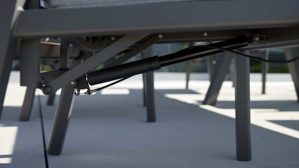 Gartenstuhl /-sessel Interliving aus Metall in Anthrazit Interliving Gartenmöbel Serie 7014 - Gartenstuhl mit Relaxfunktion anthrazitfarbenes TEXTILENE®, Aluminium & Teakholz