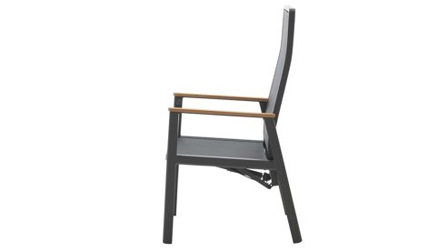 Gartenmöbel-Set Interliving aus Stein in Anthrazit Interliving Gartenmöbel Serie 7014 - Essgruppe mit Ausziehtisch betonfarbener Sinterstein, anthrazitfarbenes Aluminium & TEXTILENE®