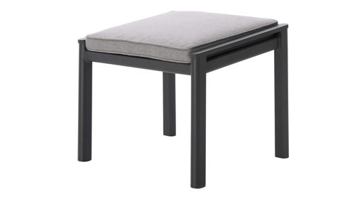 Gartenhocker Interliving aus Metall in Anthrazit Interliving Gartenmöbel Serie 7014 - Gartenhocker mit Kissen anthrazitfarbenes TEXTILENE® & Aluminium