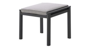 Gartenhocker Interliving aus Metall in Anthrazit Interliving Gartenmöbel Serie 7014 - Gartenhocker mit Kissen anthrazitfarbenes TEXTILENE® & Aluminium