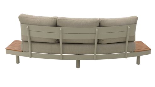 Gartensofa Interliving aus Metall in Beige Interliving Gartenmöbel Serie 7015 - Loungesofa beiges Olefin, Teakholz & taupefarbenes  Aluminium