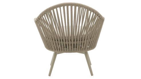 Gartenstuhl /-sessel Interliving aus Kunstfaser in Beige Interliving Gartenmöbel Serie 7015 - drehbarer Diningsessel beiger Olefinbezug & Rope, taupefarbenes Aluminium