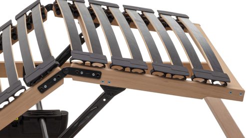 Lattenrost Interliving aus Holz in Holzfarben Interliving Lattenrost Serie 1952 mit zwei Motoren zweifach motorisch mit Handschalter – Liegefläche ca. 80 x 200 cm