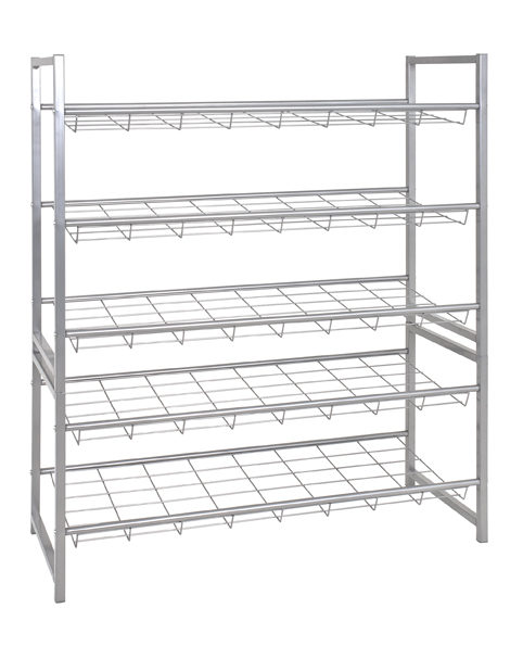 Schuhregal Haku aus Metall in Metallfarben Schuhregal für Ihre Garderobenmöbel alufarben – zwei Böden