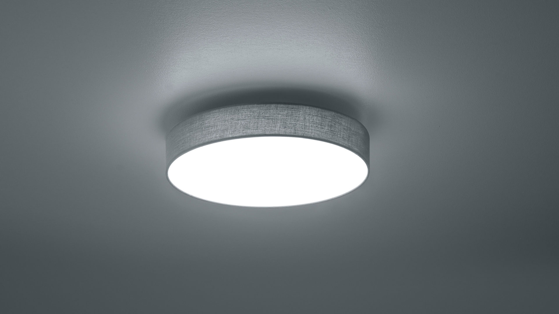Deckenleuchte Trio lighting for you aus Stoff in Grau TRIO LED-Deckenleuchte Lugano grauer Lampenschirm – Durchmesser ca. 40 cm