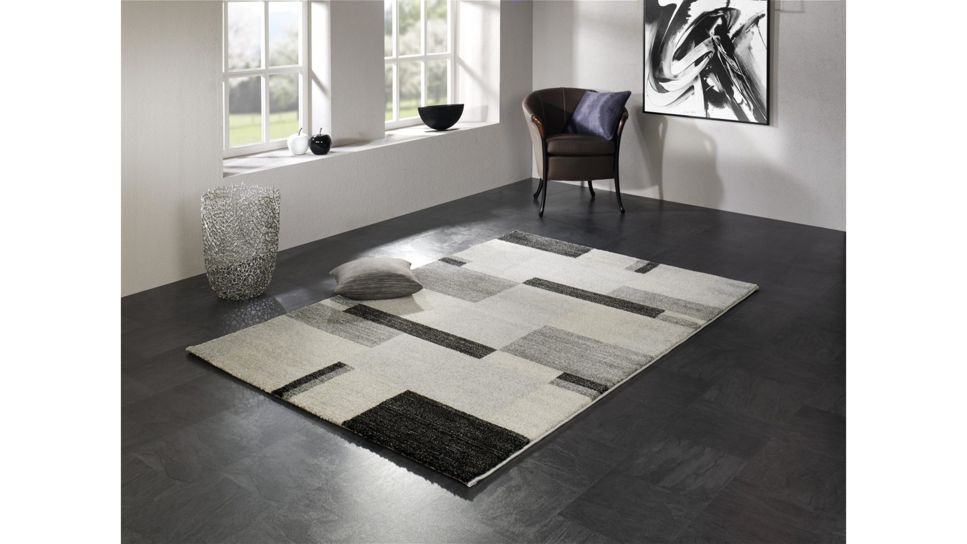 Webteppich Oci aus Kunstfaser in Grau Webteppich Castle Beppo für Ihre Wohnaccessoires graue Kunstfaser – ca. 80 x 150 cm