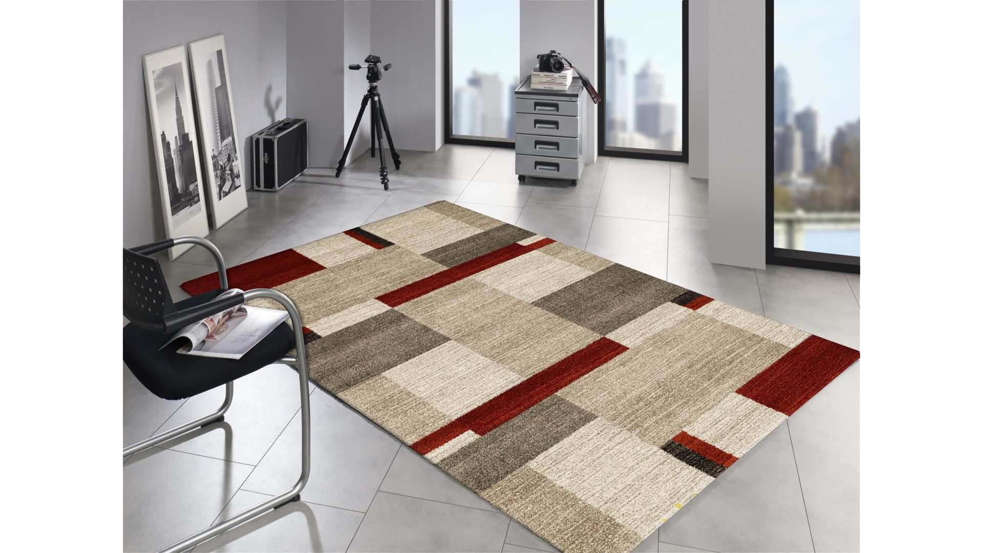 Webteppich Oci aus Kunstfaser in Rot Webteppich Castle Beppo für Ihre Wohnaccessoires rote, beige & braune Kunstfaser – ca. 160 x 230 cm