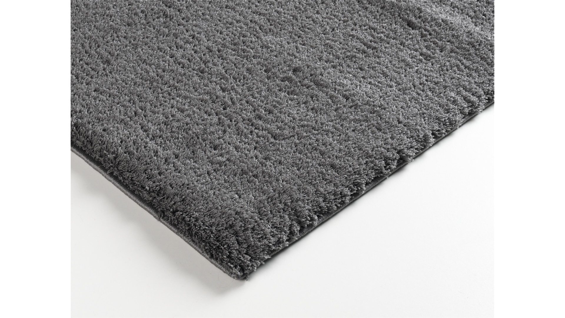 Hochflorteppich Oci aus Kunstfaser in Schwarz Hochflorteppich Soft Dream für Ihre Wohnaccessoires dunkelgraue Kunstfaser – ca. 140 x 200 cm