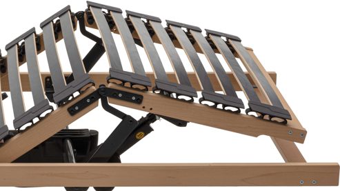 Lattenrost Interliving aus Holz in Holzfarben Interliving Lattenrost Serie 1952 mit drei Motoren dreifach motorisch mit Funk-Fernbedienung – Liegefläche ca. 120 x 200 cm