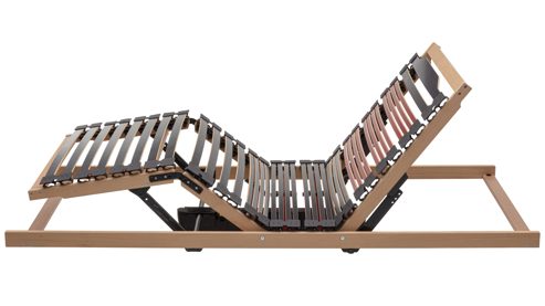 Lattenrost Interliving aus Holz in Holzfarben Interliving Lattenrost Serie 1953 mit zwei Motoren zweifach motorisch mit Handschalter – Liegefläche ca. 90 x 190 cm