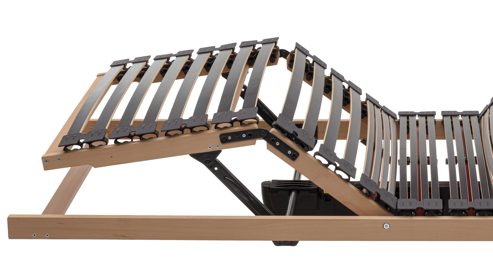 Lattenrost Interliving aus Holz in Holzfarben Interliving Lattenrost Serie 1953 mit zwei Motoren zweifach motorisch mit Handschalter – Liegefläche ca. 90 x 190 cm