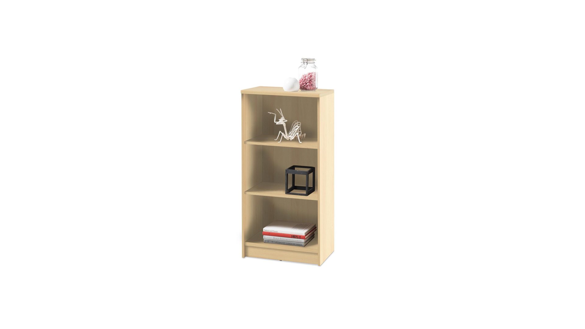 Regal Bega-consult aus Holz in Holzfarben Bücherregal bzw. Standregal buchefarbene Kunststoffoberflächen – Höhe ca. 111 cm, zwei Böden