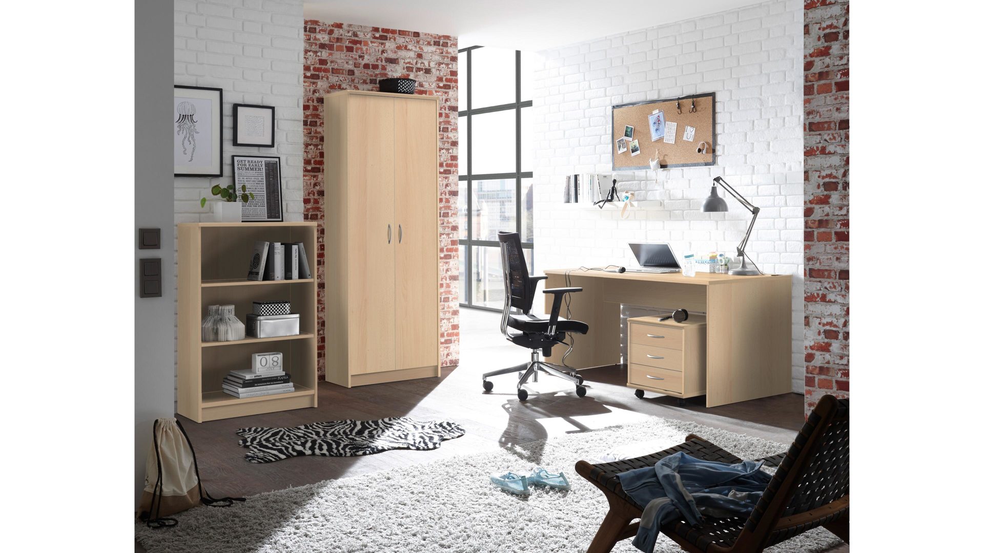 Aktenschrank Bega-consult aus Holz in Holzfarben Aktenschrank buchefarbene Kunststoffoberflächen – zwei Türen, Höhe ca. 198 cm