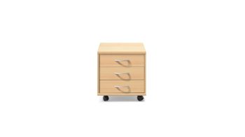 Rollcontainer Bega-consult aus Holz in Holzfarben Rollcontainer buchefarbene Kunststoffoberflächen – drei Schubladen
