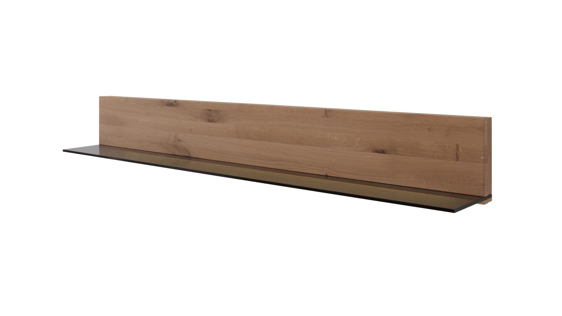 Wandregal Decker aus Holz in Holzfarben Wandregal biancofarbene Wildeiche – Länge ca. 122 cm