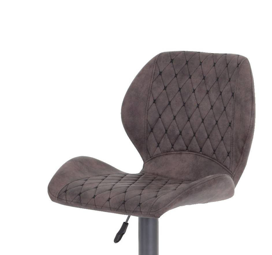 Barhocker Hela aus Stoff in Braun Barhocker Sonja H braune Mikrofaser & grauer Fuß