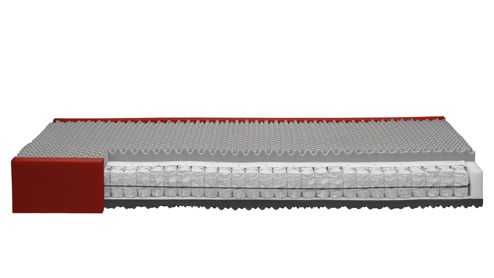 Federkernmatratze Interliving aus Stoff in Weiß Interliving Matratze Medikontur 1913 Taschenfederkern, H4 – Liegefläche ca. 160 x 200 cm