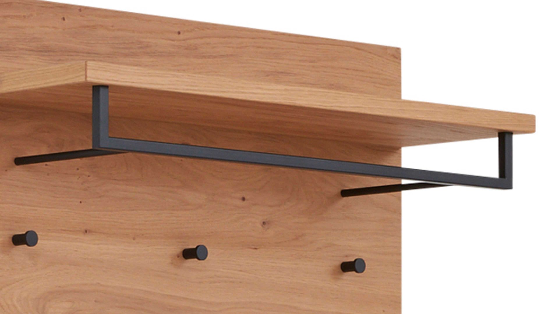 Wandgarderobe Interliving aus Holz in Holzfarben Interliving Garderoben Serie 6005 – Wandgarderobe Balkeneiche – ca. 80 x 109 cm