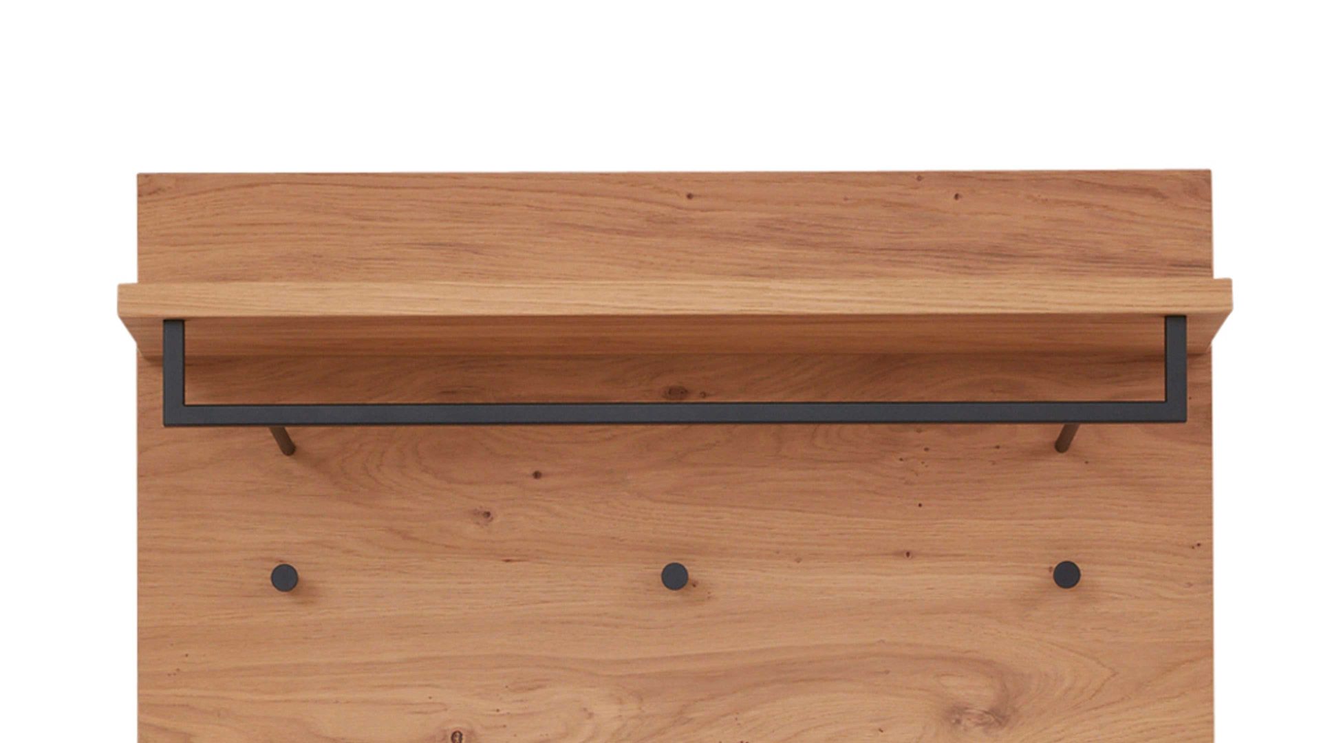 Wandgarderobe Interliving aus Holz in Holzfarben Interliving Garderoben Serie 6005 – Wandgarderobe Balkeneiche – ca. 80 x 109 cm