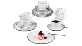 Kaffeeservice Seltmann weiden aus Porzellan in Weiß Seltmann Kaffeeservice Lido weißes Porzellan - 18-teilig