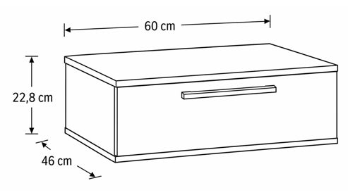 Nachtkommode Interliving aus Holz in Beige Interliving Schlafzimmer Serie 1024 – Nachtkonsole eine Schublade, Sand & Balkeneiche - Breite ca. 60 cm