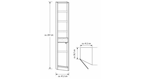Kleiderschrank Interliving aus Holz in Grau Interliving Kleiderschrank Serie 1207 – Eckschrank Taupe & Balkeneiche - Stellfläche ca. 293 x 252 cm